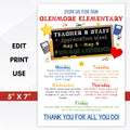 school pto teacher appreciation week invitation editable template